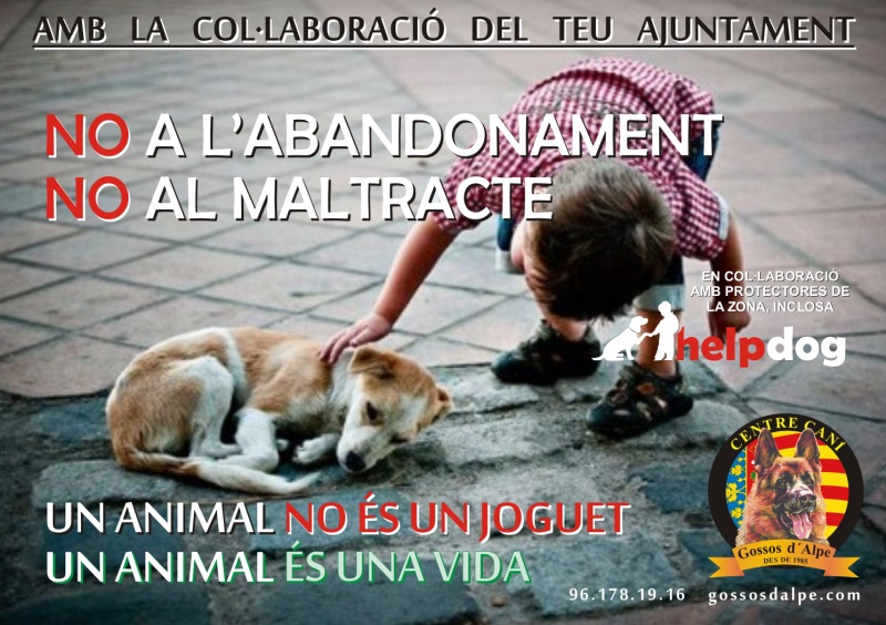 Campanya: Un animal no és un joguet. Un animal és una vida.