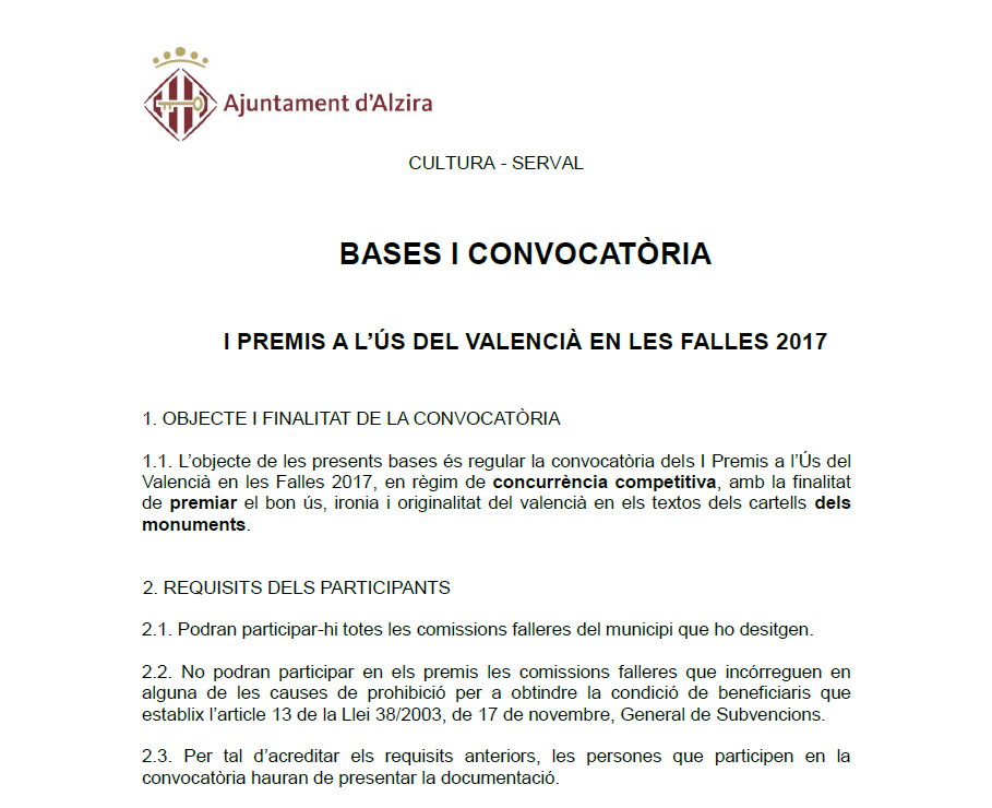 bases premis textos monument falles