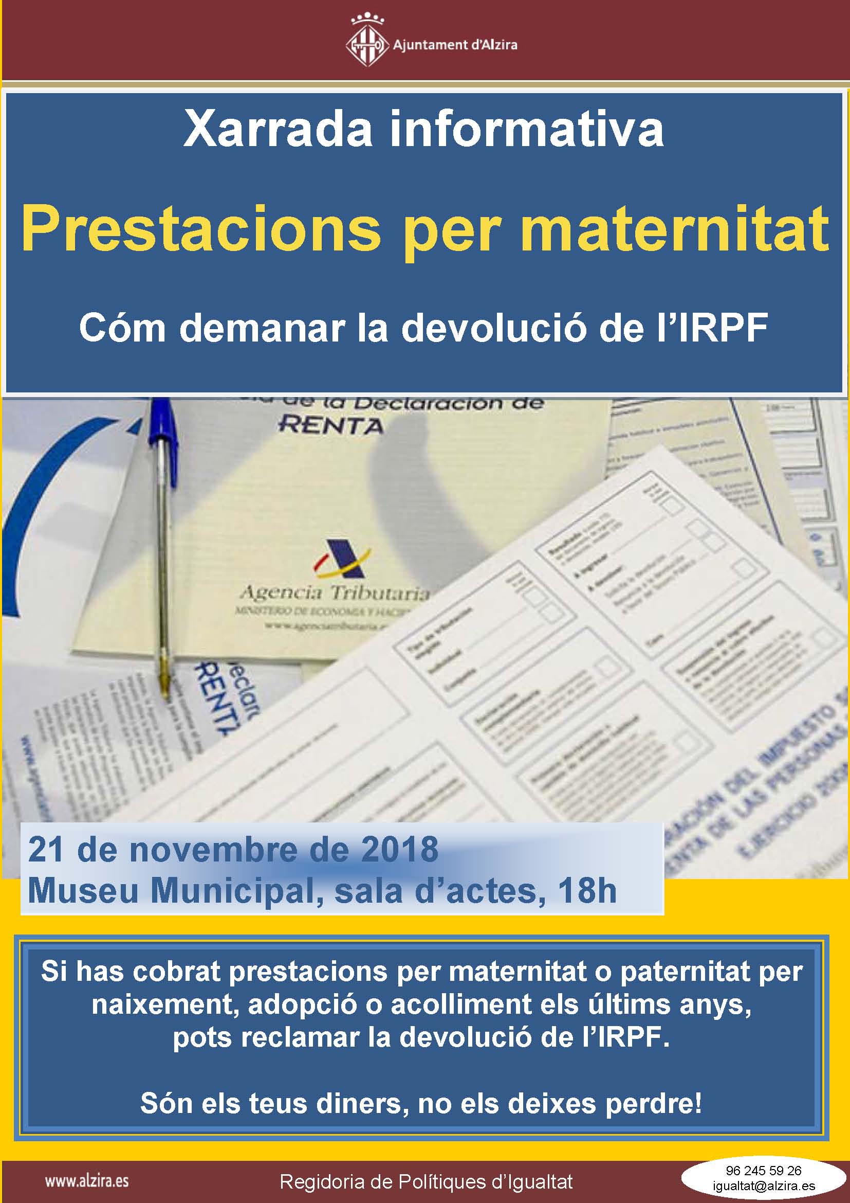 Cartell IRPF devol. xarrada 21-11-18