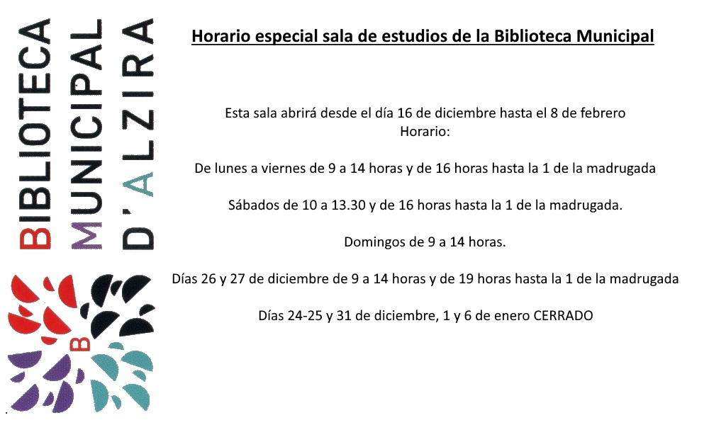 Horario sala estudios