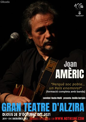 Joan Amèric presenta su último espectáculo a Alzira en el primero gran concierto de la celebración del centenario del Gran Teatre