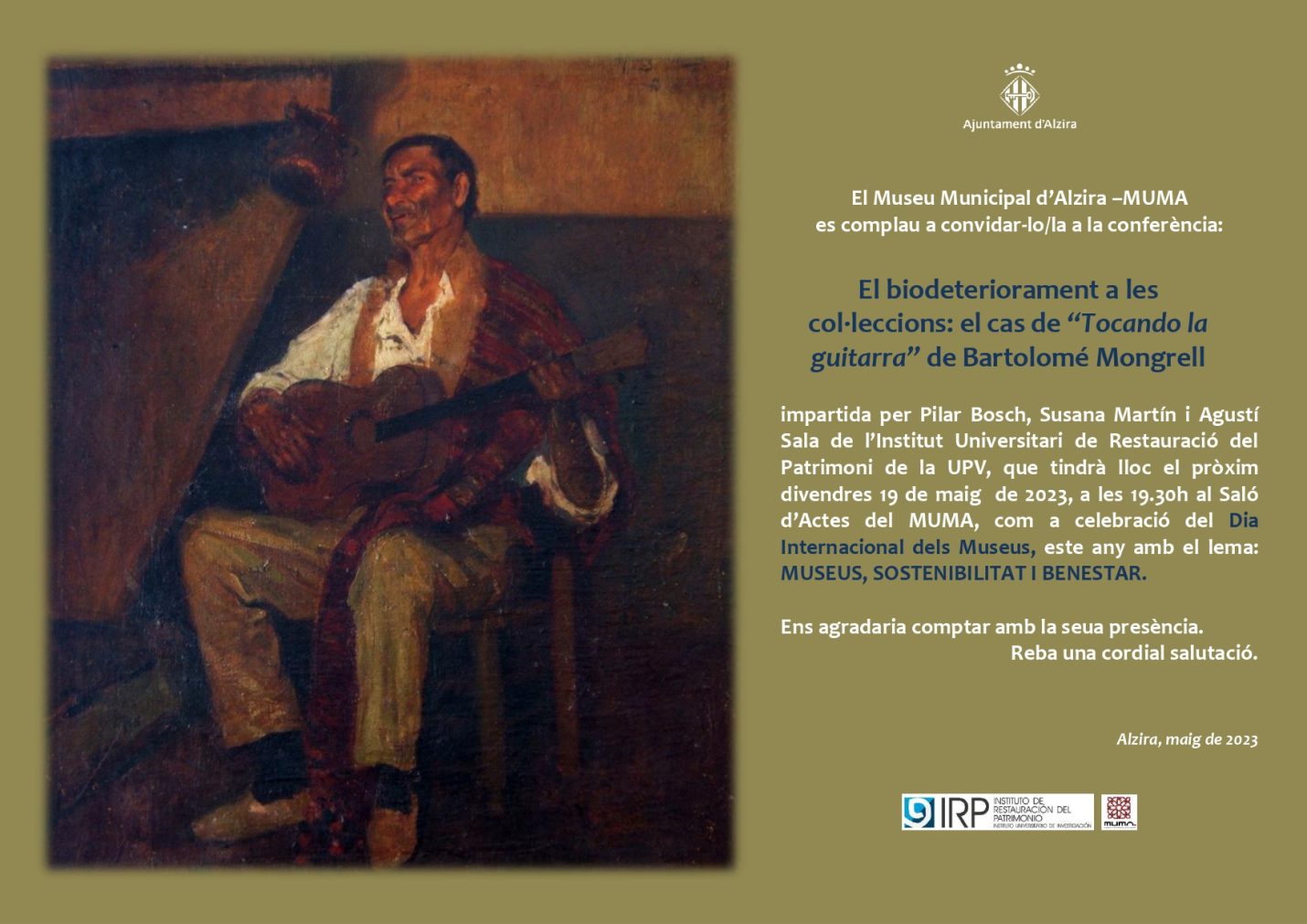 Conferència: El biodeteriorament a les col·leccions: el cas de “Tocando la guitarra” de Bartolomé Mongrell