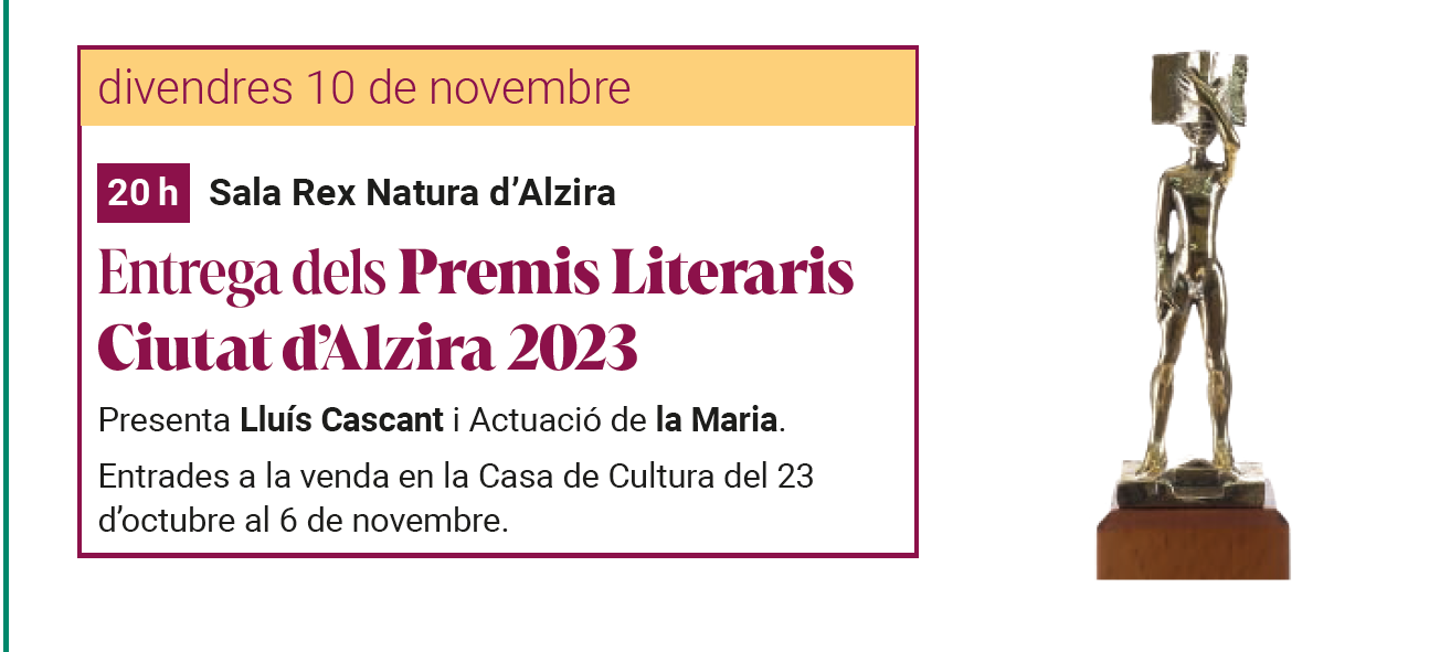 Entrega dels Premis Literaris Ciutat d’Alzira 2023