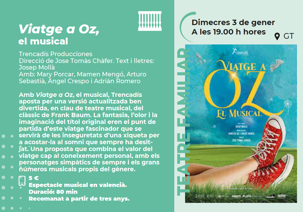 TEATRE FAMILIAR PER NADAL "Viatge a Oz, el musical"