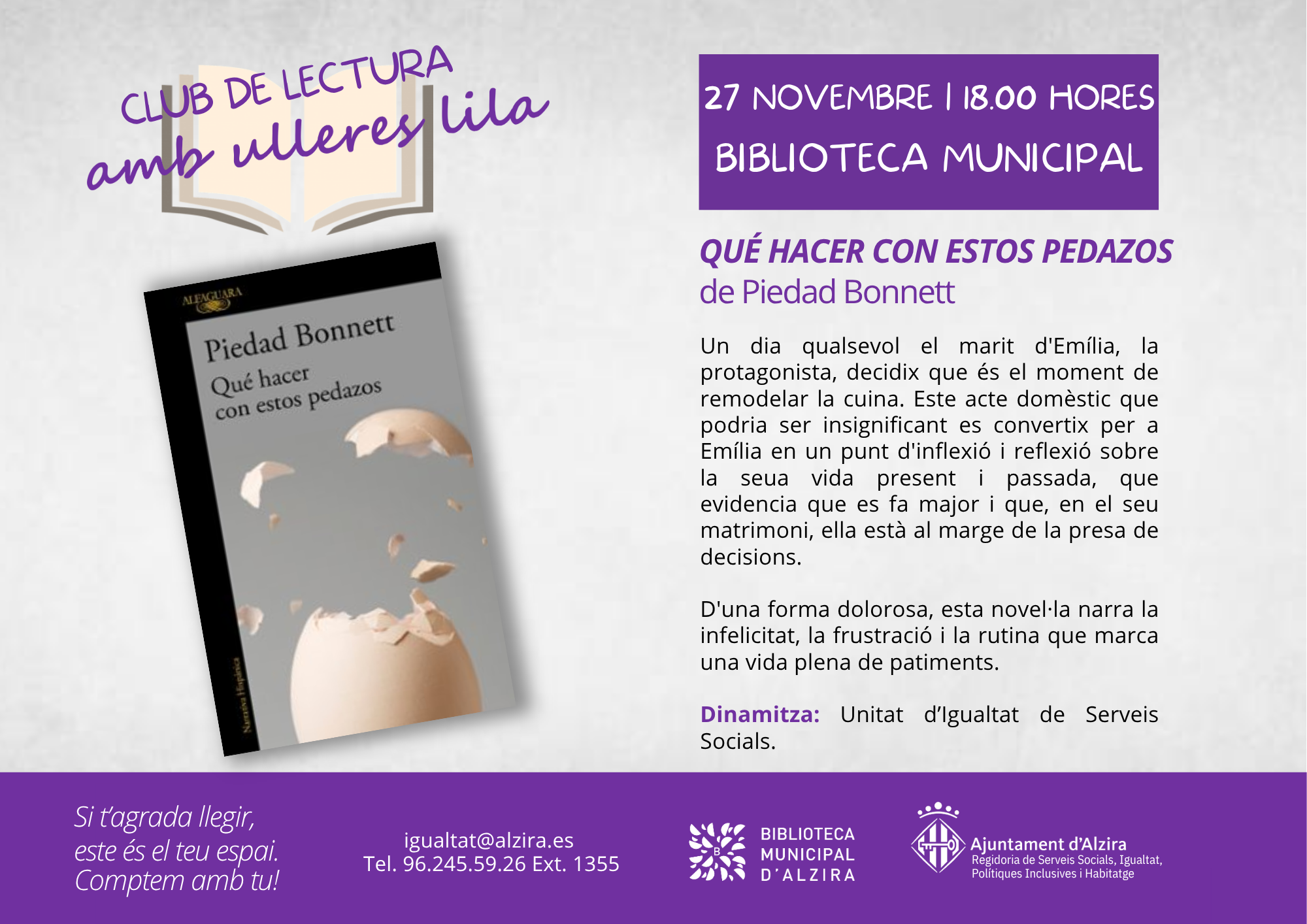 Club de lectura amb ulleres lila