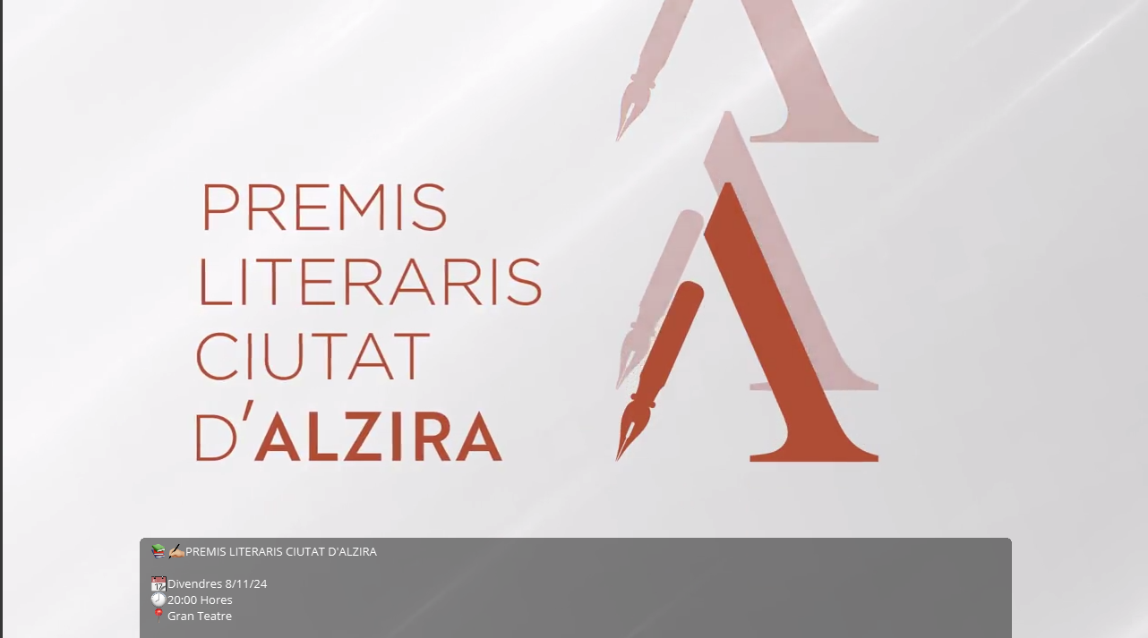 Gala dels PREMIS LITERARIS CIUTAT D'ALZIRA