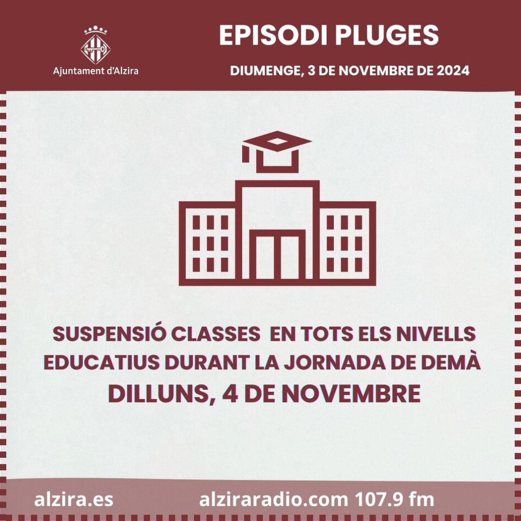 Suspensió de classes a Alzira