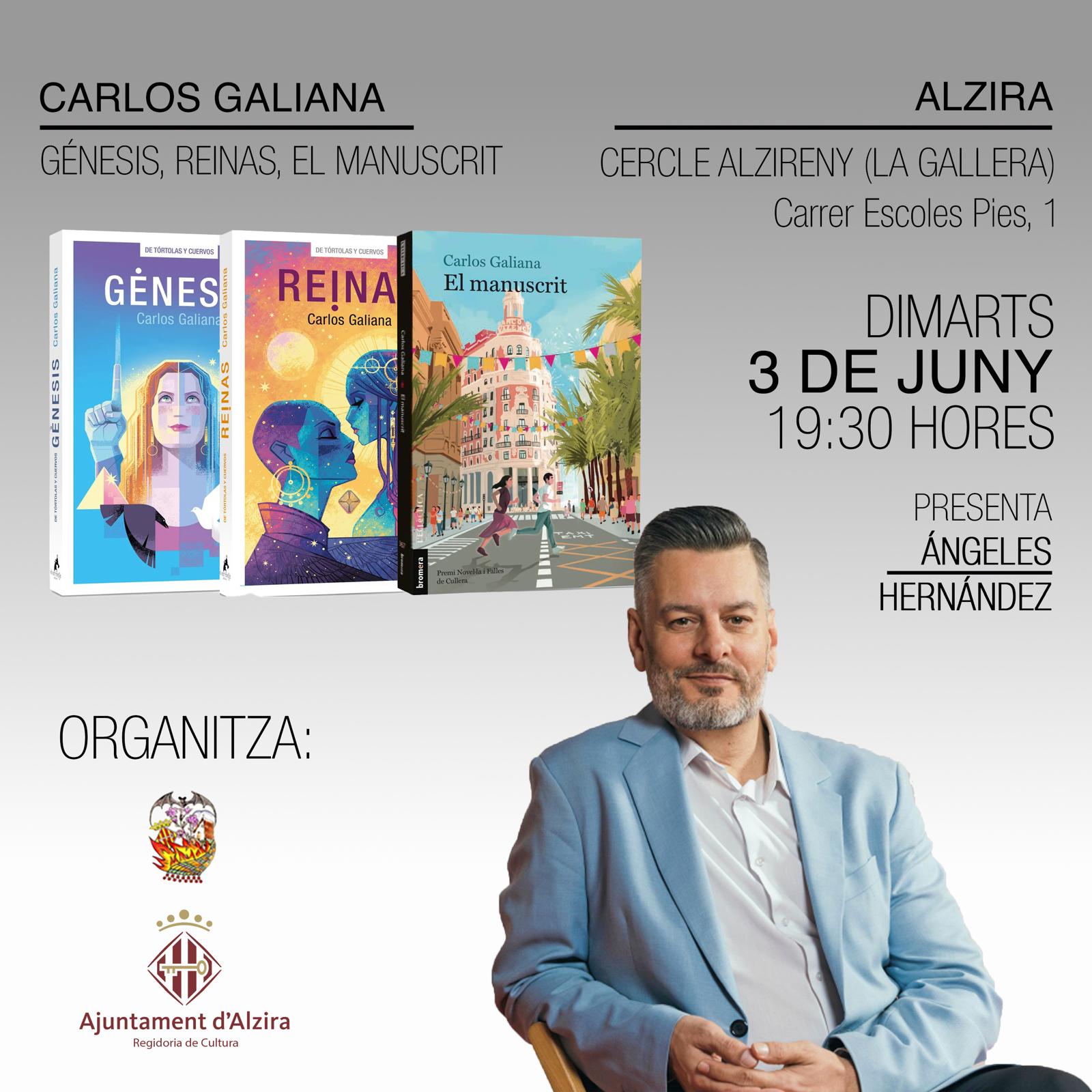 Carlos Galiana presentarà les seues obres "Gènesis", "Reines" i "El Manuscrit"