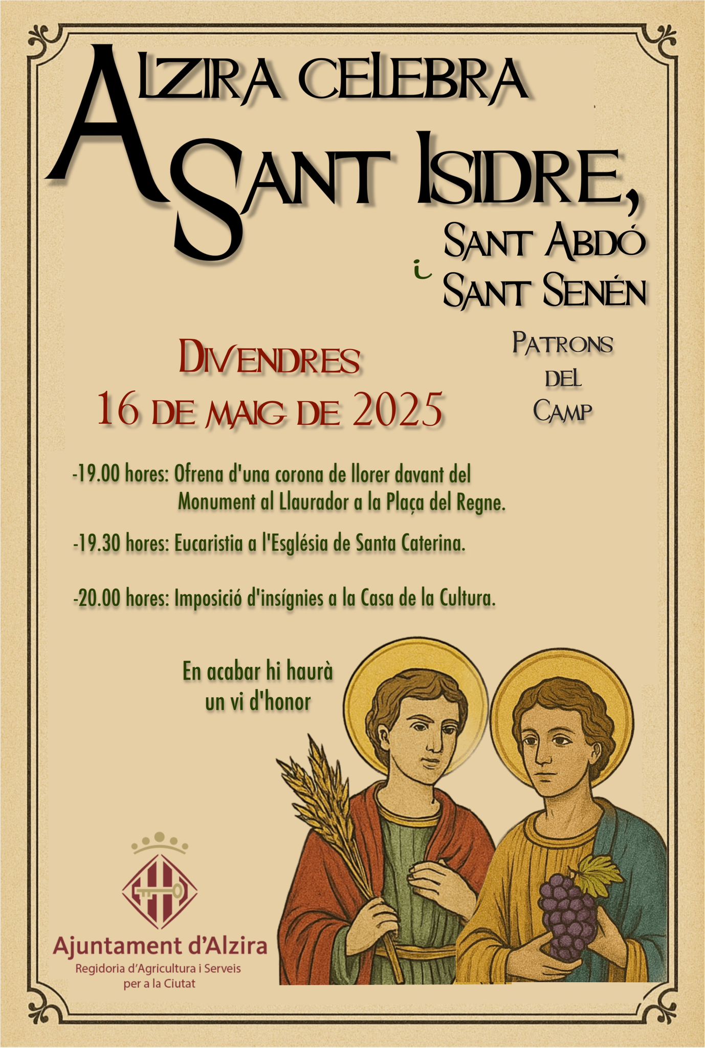 Alzira celebra Sant Isidre, Sant Abdó i Sant Senén