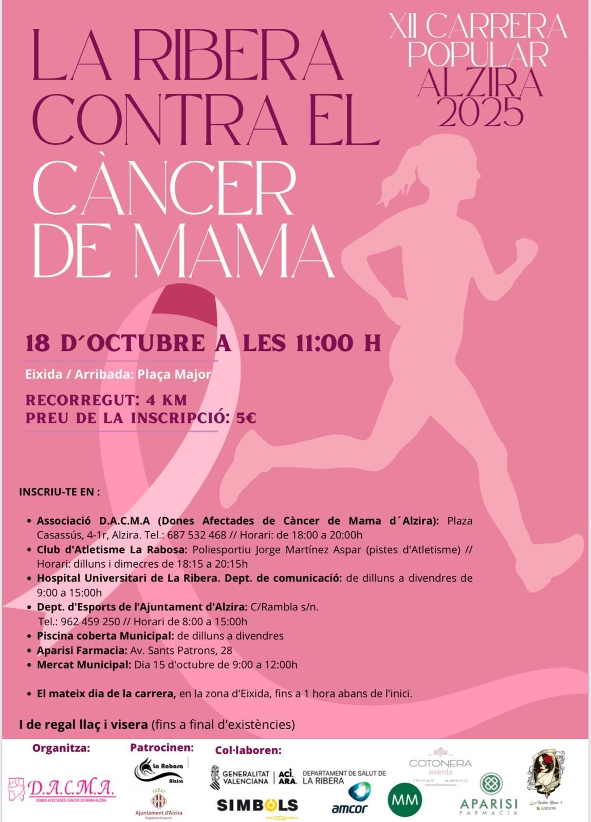 18 de octubre XII CARRERA “LA RIBERA CONTRA EL CÁNCER”