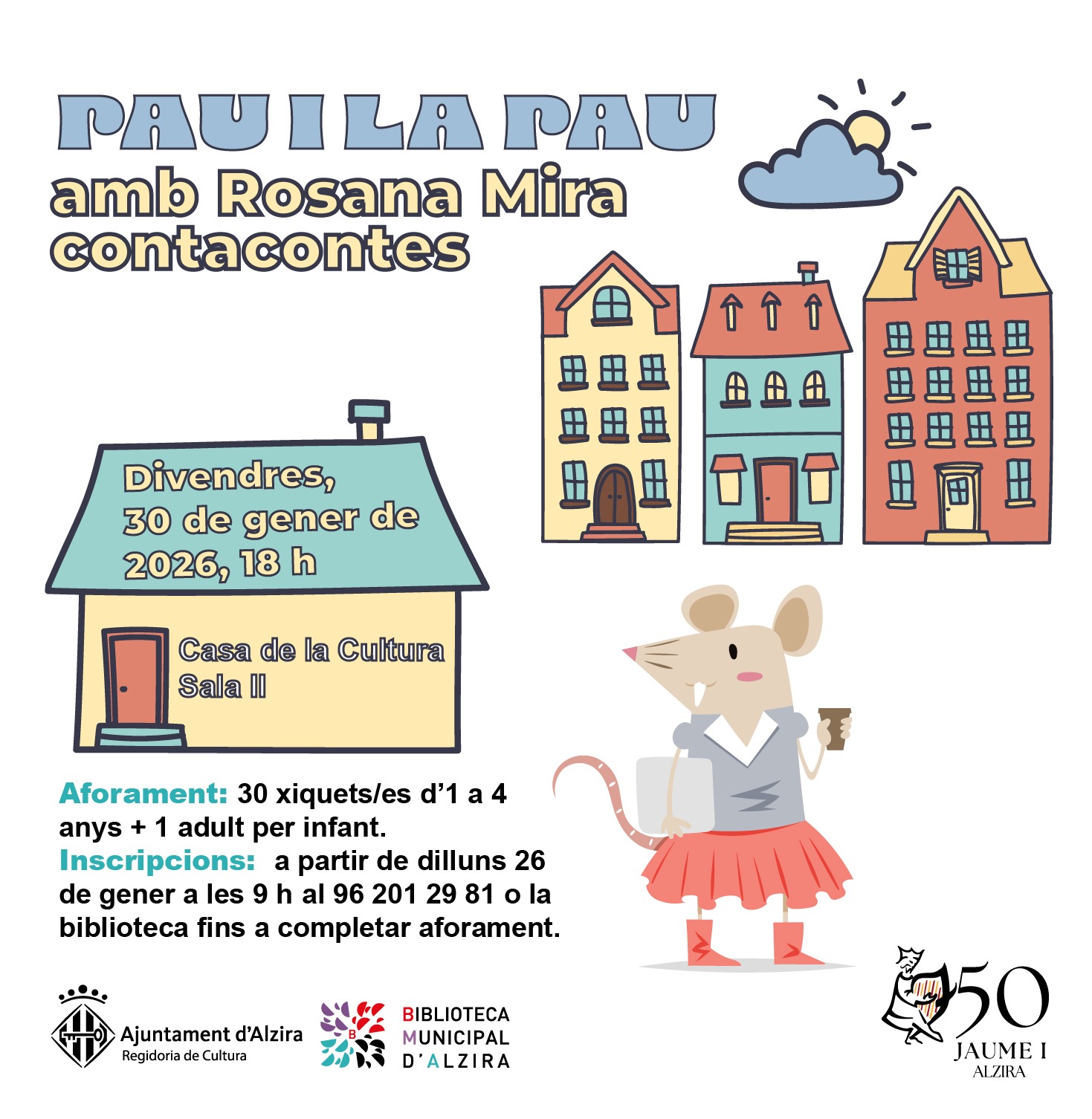Contacontes “Pau i la pau” a càrrec de Rosana Mira