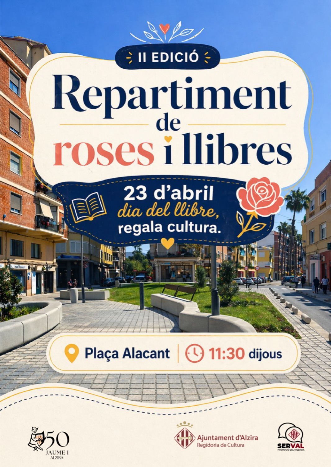 Repartiment de roses i llibres