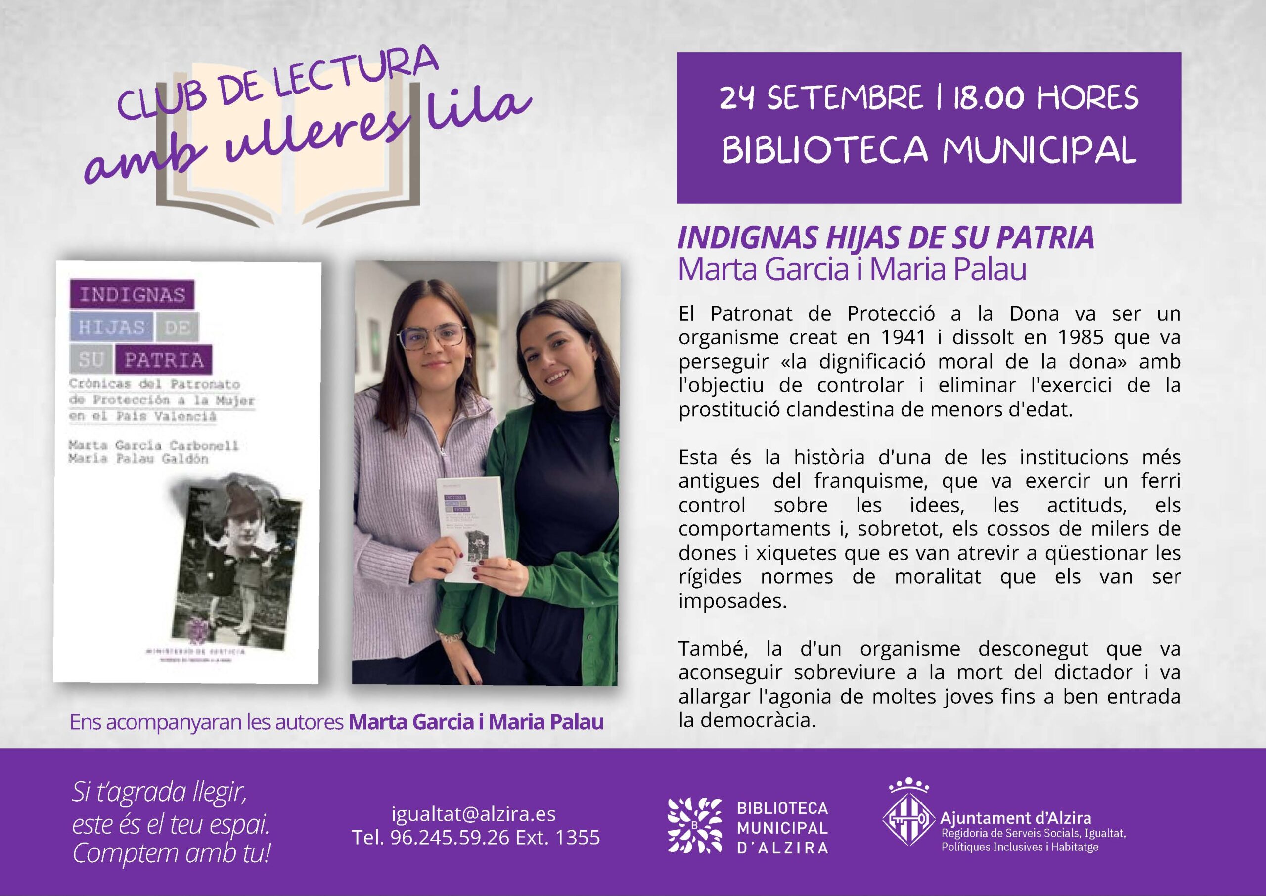 Club de Lectura amb ulleres lila