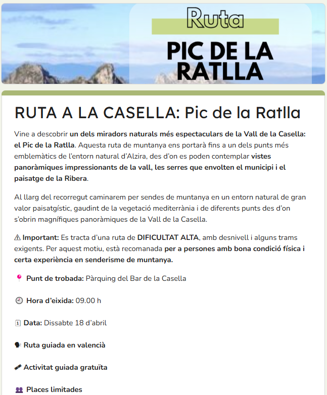 Ruta al Pic de la Ratlla – Vall de la Casella
