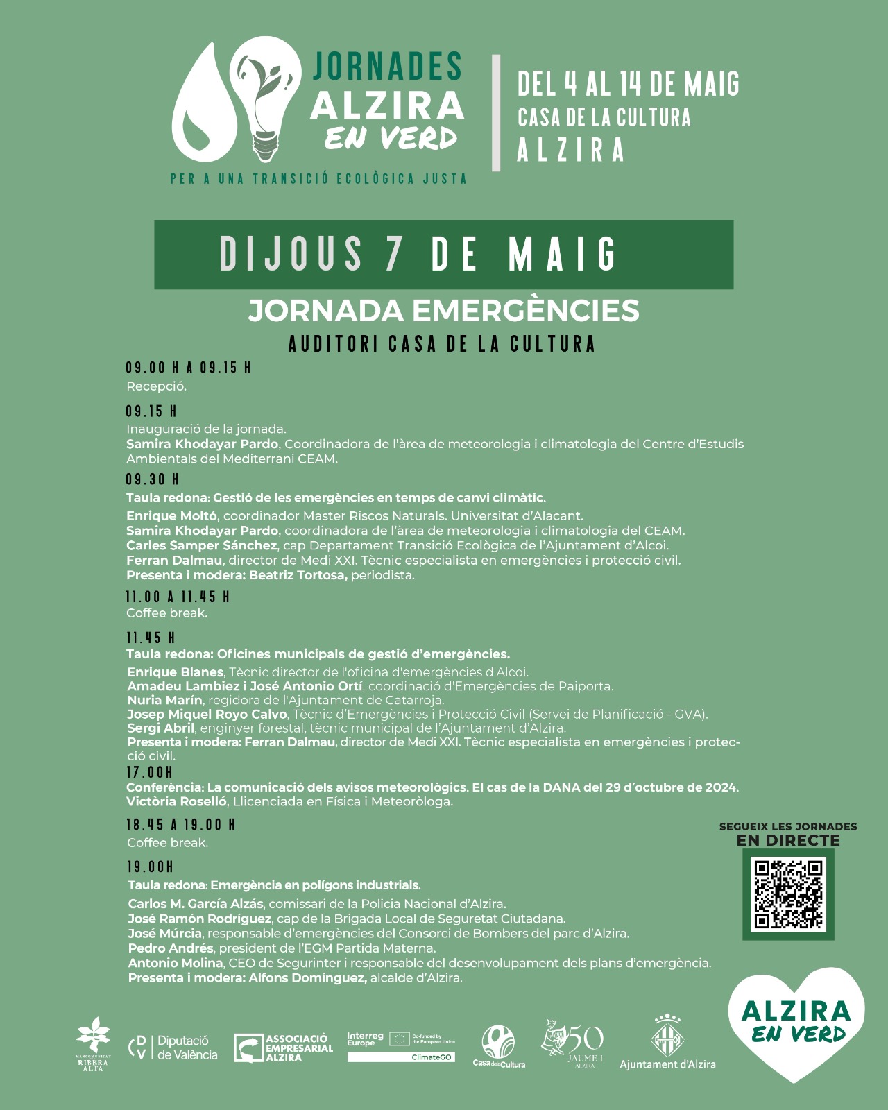 Alzira en Verd · Jornada Emergències