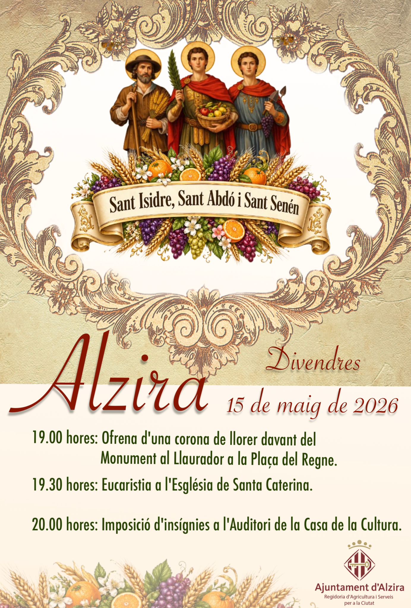 Divendres 15 de maig: Sant Isidre, Sant Abdó i Sant Senén!