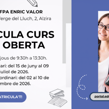 Matrícula oberta Escola d'Adults d'Alzira 26/27