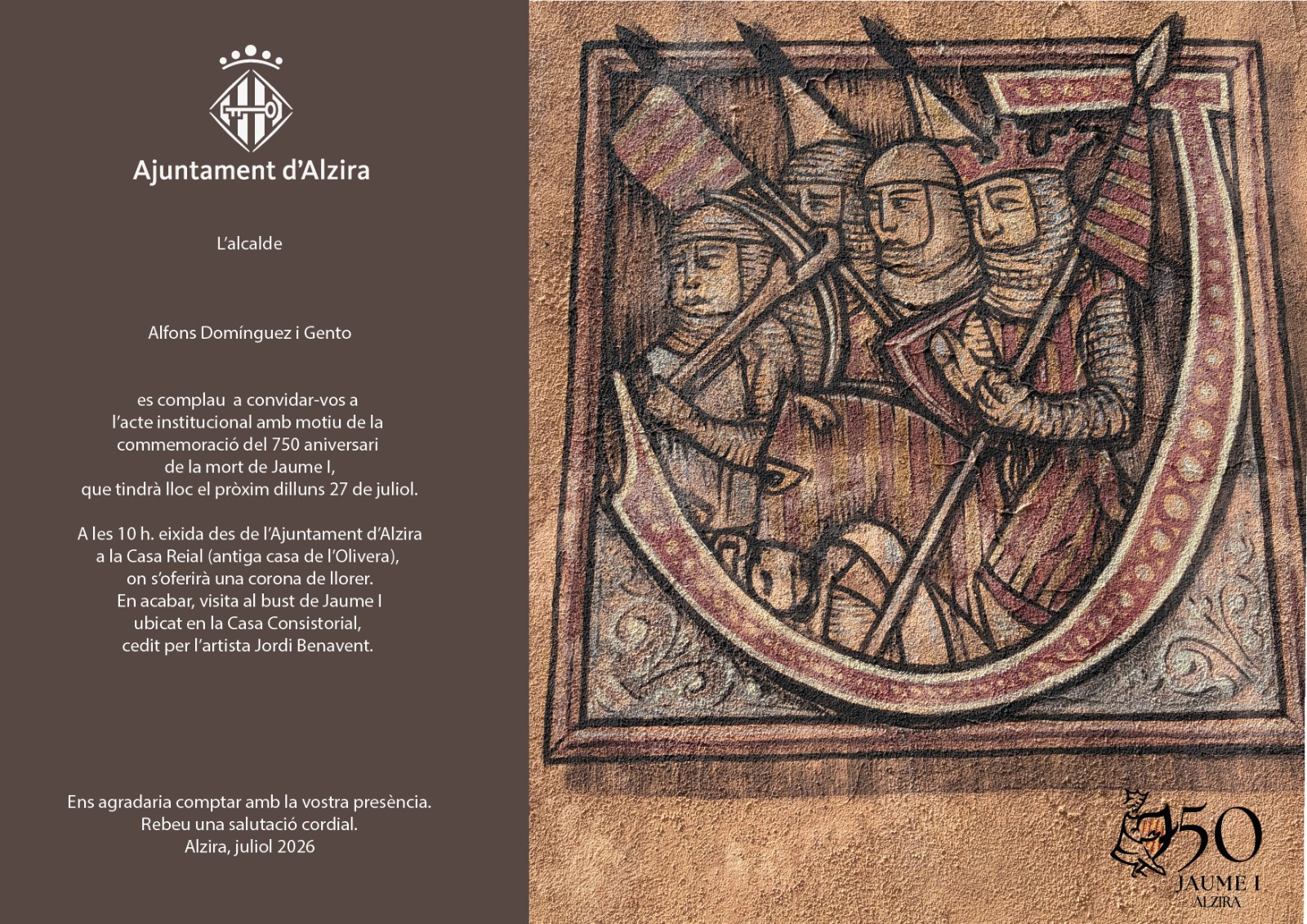Commemoració 750 aniversari de la mort de Jaume I