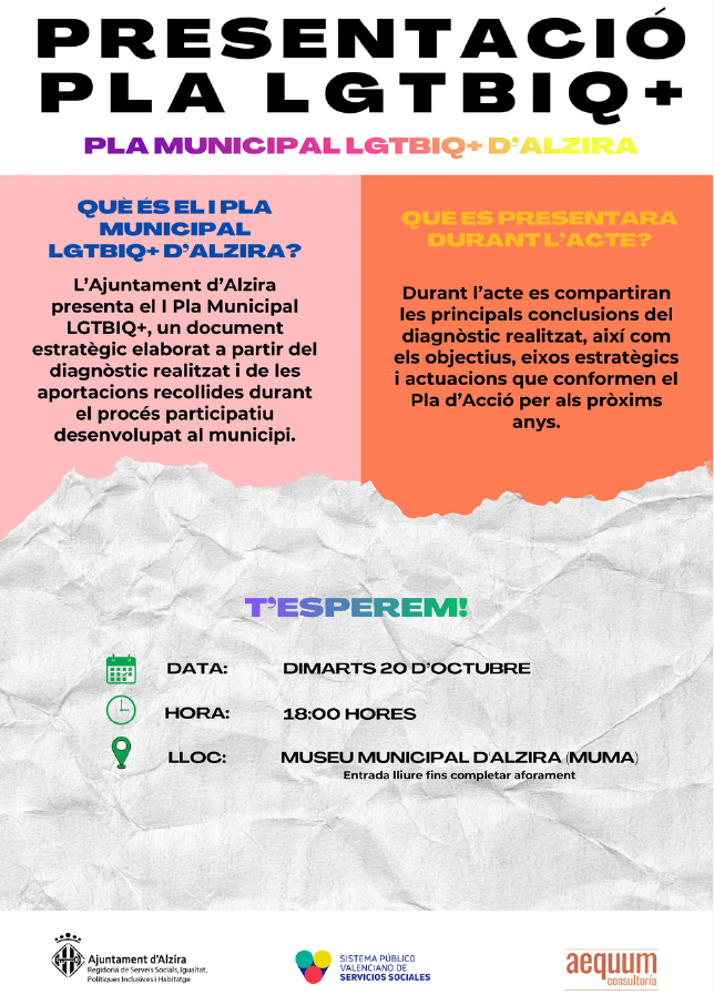 resentació del I Pla Municipal LGTBIQ+ a Alzira